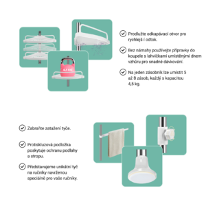 Alternative view of RACKBATH – sprchová police, která odstraňuje nepořádek a udržuje vaši sprchu organizovanou (bez vrtání, vhodná do každé koupelny)