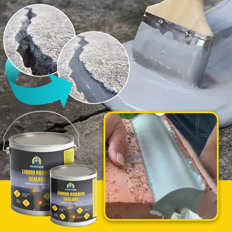 RHINOFIX GroutFlex – Tekutá gumová těsnicí hmota na praskliny, netěsnosti a hydroizolaci (k dispozici v různých velikostech)