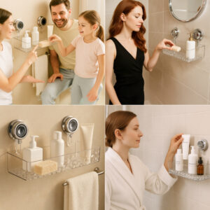 Alternative view of LotionRack™ je polička do koupelny, která se dá připevnit bez vrtání