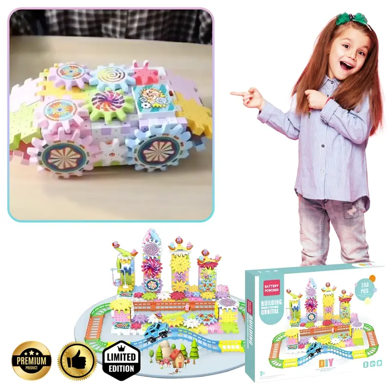 EduTrain - Elektrická Vlaková Sada STEM 203 Kusů