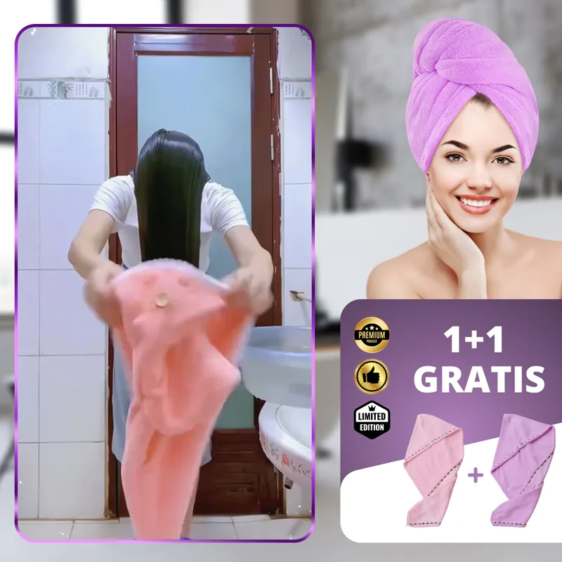 HAIRGLOW® – Rychleschnoucí Ručník na Vlasy (1+1 ZDARMA)
