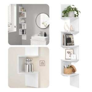 Conera™ – Nástěnná rohová police s 5 plovoucími policemi