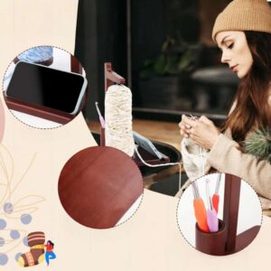 Alternative view of Domaro™ - Dřevěný držák na klubíčko s multifunkčním stojanem + ZDARMA háčkovací prstenec