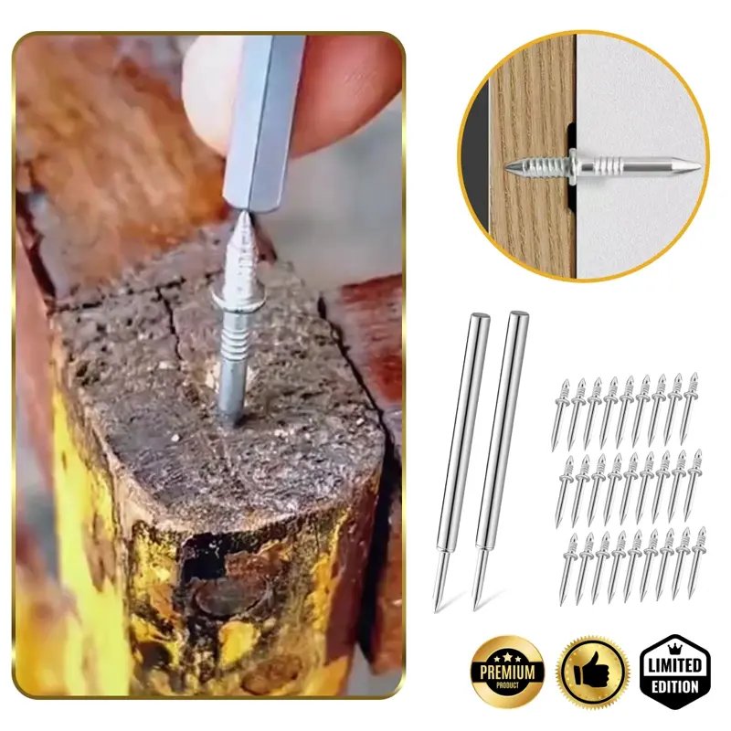 Naox™ - Sada 500 dvojitých hřebíků pro soklové lišty s nástroji