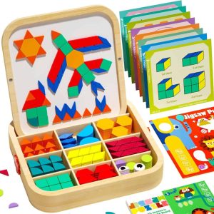 MosaicBox™ - Dřevěná Magnetická Tangramová Sada – 288 Kusů